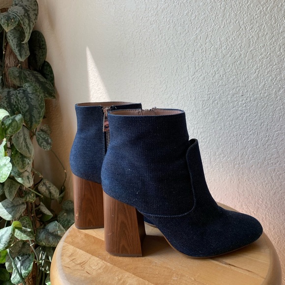Denim Zara Booties with Wooden Heel - Picture 2 of 7